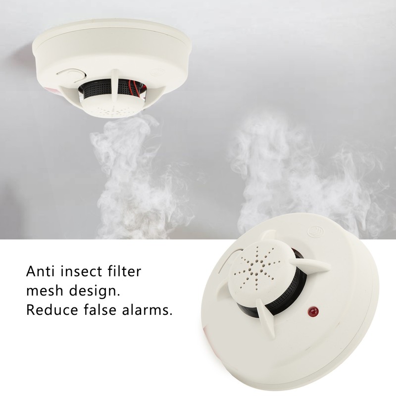 Smoke Alarm Battery Operated LED Indicator Quick Response Dustproof 360°