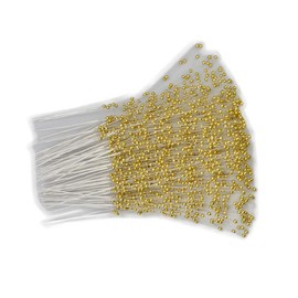 canjoyn 100 Stems Pearl Sticks Beading on Wire Stems for DIY Garland Bridal Wedding Pearl Bouquet Home Party Decor Craft (Golden)