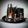 ILOVEMASKS Voodoo Low Top Hat with Skull and Feather -
