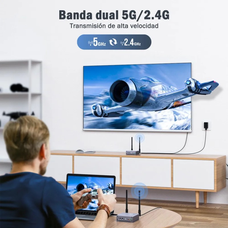 Transmisor Y Receptor Inalámbrico Hdmi 5g De Lemorele, 200m