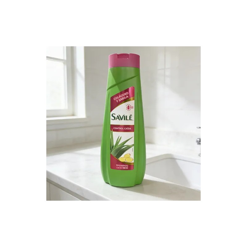 2 Piezas Shampoo Savilé Control Caída 700ml Colágen Y Sábila