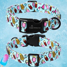 ARING PET Summer Dog Collar-Cotton Ice Cream Dog Collars, Adjustable Popsicle Pet Collar Puppy Collars with Quick Release Buckle for Small Medium Large Dogs