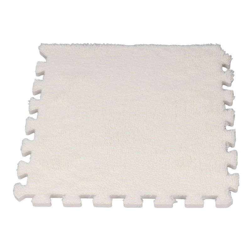 10pcs Plush Foam Floor Mat Thickened Cuttable Interlocking Carpet Tiles