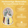 Snow Globe Christmas Music Box Snowman Standing with Child on