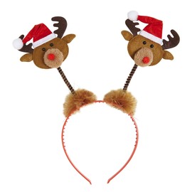 WIDMANN ? Cerchietti Reindeer with Santa Unisex-adult Hat, Brown, One Size, vd-wdm15115