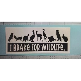 Trading Decals I Brake for Wildlife Bumper Sticker or Helmet Sticker Animal Rights 8x3 Inches!