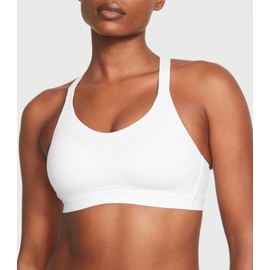 Victoria's Secret Women's VSX Lightweight Mesh Sports Bra, Medium Wireless Support, White, (38B)