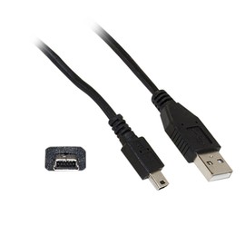 CableWholesale 10 feet Mini USB 2.0 Cable, Black, Type A Male/Mini-B Male, A Male to 5 Pin Mini-B High Speed USB Cable, Type A to Type B USB Cable, USB 2.0 to USB Mini Cable