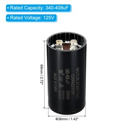 PATIKIL Motor Start Capacitor, 2 Pcs 340-408uF/Mfd 110-125V 50/60Hz CD60 Run Capacitor Motor Round Starting Capacitor for Electric Motor Starts Running