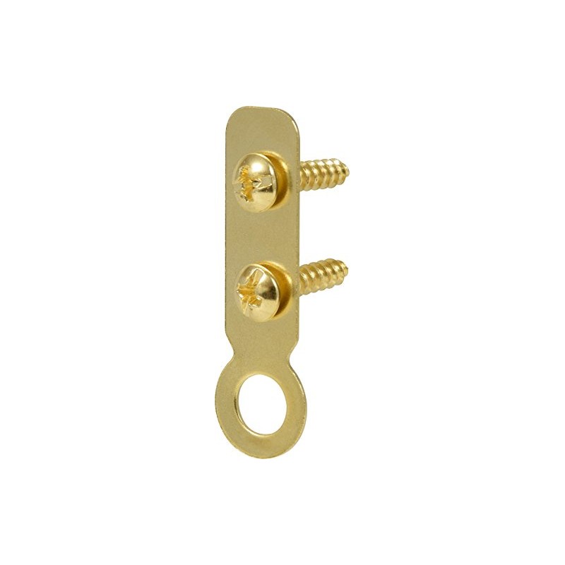 Hillman 122227 Large Flat Brass Plated Ring Hanger with Screw