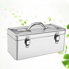 GRPDMDM 18" Metal ToolBox,Stainless Steel Tool Box,Heavy Duty Portable Tool
