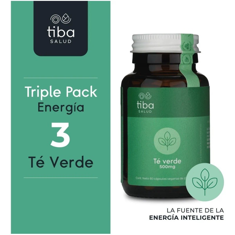 Triple Pack Energía Té Verde 180 Cápsulas | Tiba Salud