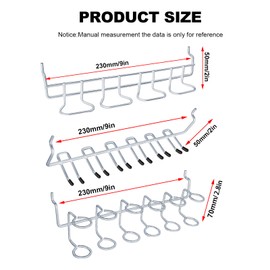 MDEOOSKY 6-Piece Pegboard Organizer Set: Includes Peg Board Pliers Holders, Utility Hooks & Screwdriver Holders, Heavy-Duty Stainless Steel Tool Organizer for Garage, Workshop, Home, Store