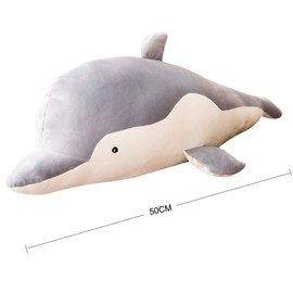 Levenkeness Dolphin Plush Hugging Pillow, Soft Large Dolphins Stuffed Animal Toy Doll Gifts for Kids, Valentine, Christmas, Bedding (19.7")