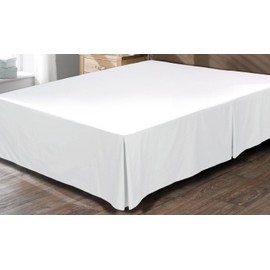 Plushy Comfort Beautiful -White Plain Bed Skirt Queen Size (60 x 80+21) Inch Deep Pocket -500 Tc Egyptian Cotton - Brand