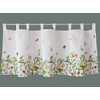 Raebel OHG Panneaux Bistro Curtain Kitchen Curtain Colourful Butterflies and Flowers on White Background (30 x 150 cm)
