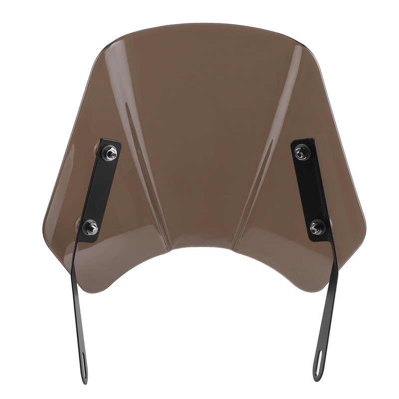 Universal Motorcycle Windshield Wind Deflector Screen W/Mounting Bracket for 5‑7inTawny