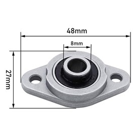 4 Pcs KFL08 Self Aligning Pillow Block Zinc Alloy 8mm Bore Rhombus Flange Bearing Stand Mini Insert Bearing for Machinery KFL Series Conveyor Systems
