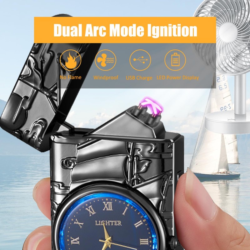 COMANYI Electric Lighter with Plasma Arc, Windproof USB Rechargeable Lighter