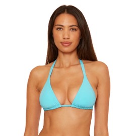 BECCA Women's Color Code Reversible Bikini Top, Adjustable, Tie Back, Swimwear Separates, Ocean Oasis, Large