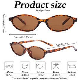 4 Oval Sunglasses Women's Sunglasses with UV Protection 90s Sunglasses Women's Vintage Sunglasses Women's Oval Slim Suitable for Shopping, Travel, Holiday, Photography, Beach Party and Other Scenes