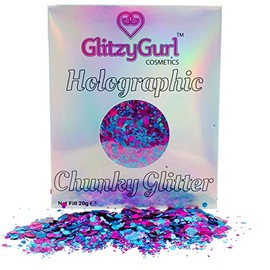 GlitzyGurl Festival Glitter Holographic Particles Cosmetic Face Body Hair Nails 20g