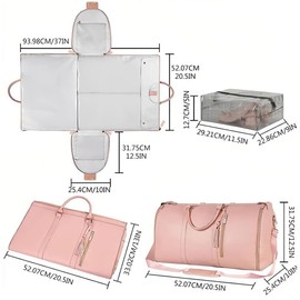 Travluxe Folding Travel Bag, Foldable Travel Bag, Foldy Bag, Waterproof Garment Bag for Travel, Carry on Garment Duffle Bag, Travel Bag Women, Convertible Hand Luggage (Pink), pink