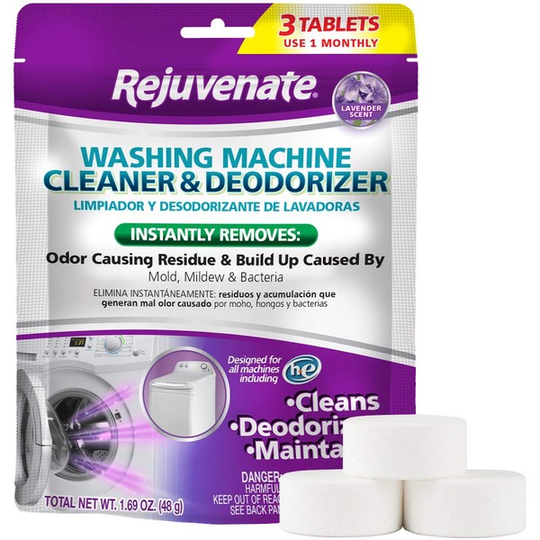 Rejuvenate Washing Machine Cleaner & Deodorizer Tablets 3 Months Supply (3 Tablets)