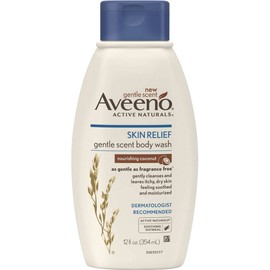 Aveeno Skin Relief Gentle Scent Nourishing Coconut Body Wash, 12 Fluid Ounce - 12 per case.