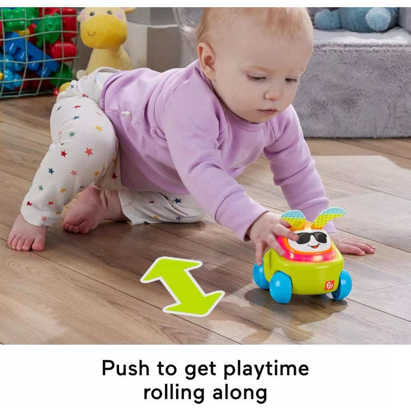 Fisher-Price Baby Learning Toy DJ Buggy Push-Along Car with Green