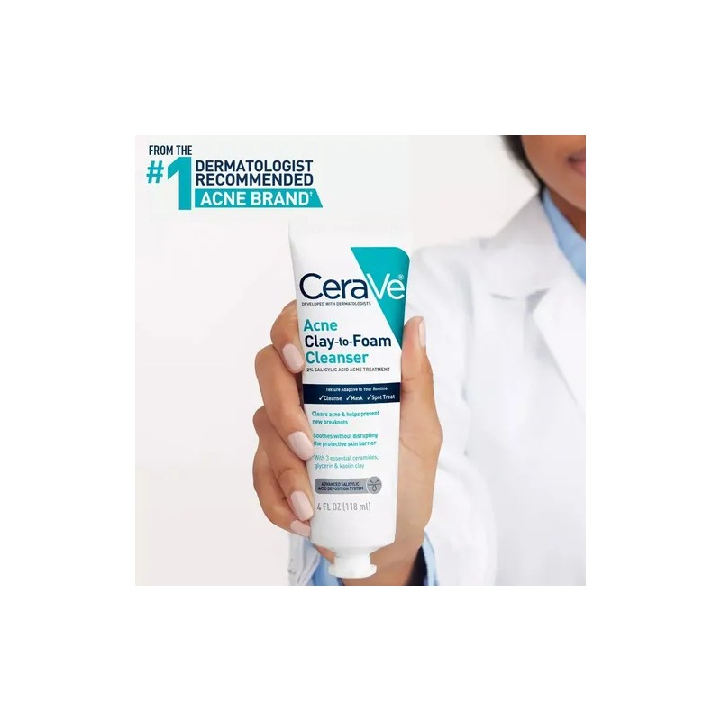 Cerave Limpiador Facial, Mascarilla Y Tratamiento 118 Ml.