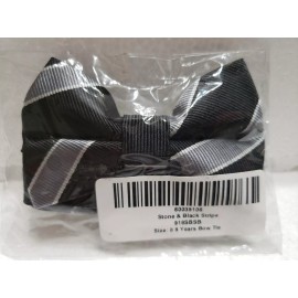 the littlest prince Children's Bow tie 0-8 Years Stone grey & Black Stripe New 3.5" Wide
