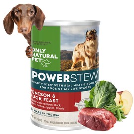 Only Natural Pet PowerStew Venison & Duck Feast Wet Dog Food - Legume and Grain-Free with Savory Hydrating Broth & Vegetables, Complete Nutrition for All Life Stages, 12.5 oz Cans, Pack of 6
