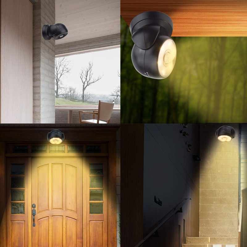 HONWELL Battery Operated Motion Sensor Light Outdoor Wireless Spotlight Waterproof