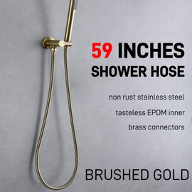HOMYEP Gold Shower Hose Flexible Stainless Steel Handheld Shower Head Attachment Hose, 59 Inch, Brushed Gold