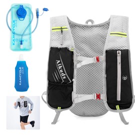 KAMCYCLE Ultralight Hydration Backpack Running Vest Trail Backpack, Hydration Pack, 2L Hydration Bladder, 500 ml Water Bottle, for Running, Hiking, Camping, Bicycle Bags for Pannier Rack (Black)