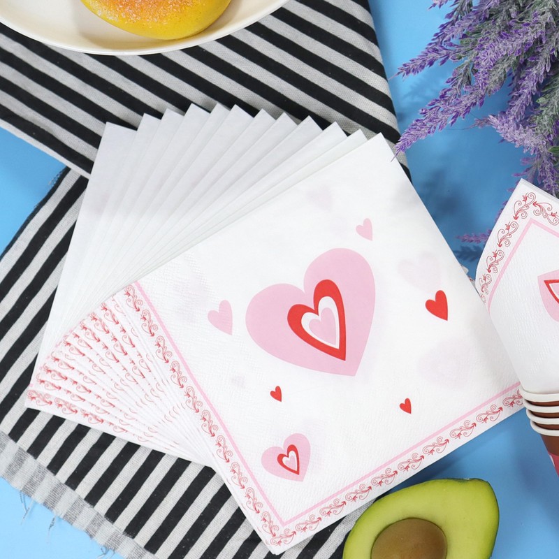 Pandecor - Servilletas desechables para el día de San Valentín,