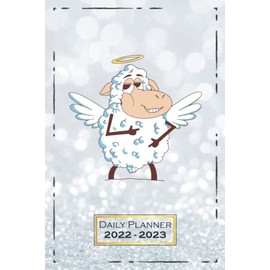 Daily Planner 2022-2023: 6x9 | From July 2022 to June 2023 | One Week on a Double Page | From Sunday to Saturday | Sheep Animals Motif | qx4