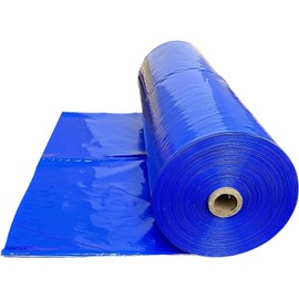 Farm Plastic Supply - Blue Plastic Sheeting - 7 mil - Blue Plastic Tarp, Painters Tarp, Dust Barrier, Polyethylene Vapor Barrier Sheeting (14' x 50')