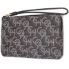 COACH Women's Corner Zip Wristlet with Monogram Print, Black