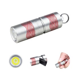 OLIGHT I1R 2 Pro Eos 180 Lumens EDC Rechargeable Keychain Flashlight, Powered by Built-in Rechargeable Battery with Type-C USB Cable, Slim Mini Handheld Light for Everyday Carry (Silver-Flow)