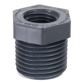 Lesso America 839 Series - Schedule 80 PVC Fittings (Black) - Reducing T.T. Bushing Flush Connector - 3/4 x 1/2" (MIPT x FIPT) / Plumbing (839-101) (1 Pack)