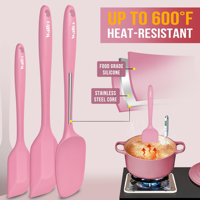 Walfos Silicone Spatula Set of 5 - (600°F) High Heat