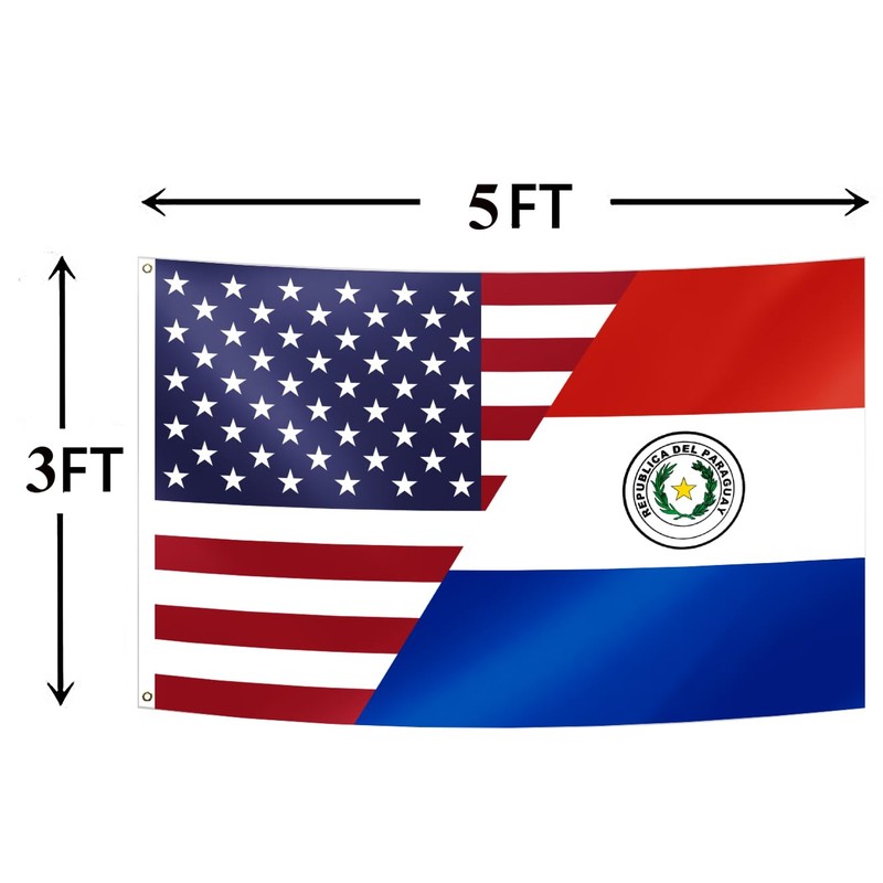 America Paraguay Friendship Flag 3x5FT USA American Paraguayans Flag Fade