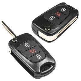 HQRP 2-Pack Remote Flip Folding Key Fob Shell Case Keyless Entry w/ 3 Buttons Compatible with Kia Soul 2010 2011 2012 2013
