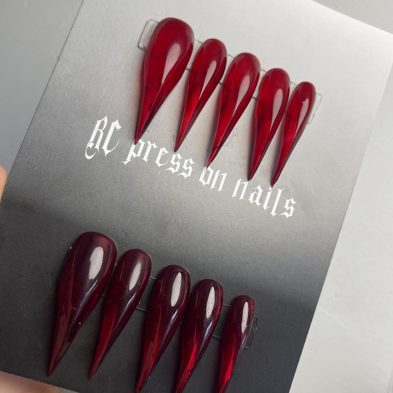Luxury Press on Nails Long Curved Stiletto Handmade Eagle Claw