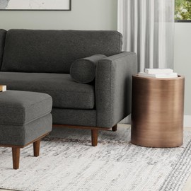 SIMPLIHOME Corbin Industrial 16 Inch Wide Metal Side Table in Antique Copper, Fully Assembled, for The Living Room and Bedroom