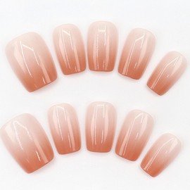 30PCS Press On Nails, Cute Pink French Short Long Coffin Fake Nails, Girlish Glue on Nails, Chic Stick on Nails False Nails for Women and Girls