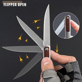 Cuchillo de bolsillo para hombres, cuchillo plegable con clip, con hoja de acero D2, bloqueo de seguridad, cuchillo afilado para táctica al aire libre, supervivencia, camping, caza, pesca