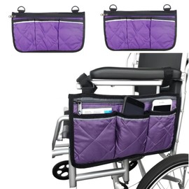 Wheelchair Side Bag - Perfect for Wheelchair and Walker Accessories-2 pieces (purple)